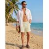 image:imageTACVASEN Mens Casual Shorts Waffle 5 Elastic Waist Drawstring Summer Beach Shorts Moisture Wicking SweatShortsBeige
