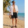 image:imageTACVASEN Mens Casual Shorts Waffle 5 Elastic Waist Drawstring Summer Beach Shorts Moisture Wicking SweatShortsBlack