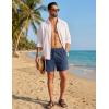 image:imageTACVASEN Mens Casual Shorts Waffle 5 Elastic Waist Drawstring Summer Beach Shorts Moisture Wicking SweatShortsBlue Grey