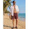 image:imageTACVASEN Mens Casual Shorts Waffle 5 Elastic Waist Drawstring Summer Beach Shorts Moisture Wicking SweatShortsBrick Red