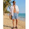 image:imageTACVASEN Mens Casual Shorts Waffle 5 Elastic Waist Drawstring Summer Beach Shorts Moisture Wicking SweatShortsLight Sky Blue