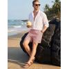 image:imageTACVASEN Mens Casual Shorts Waffle 5 Elastic Waist Drawstring Summer Beach Shorts Moisture Wicking SweatShortsPink