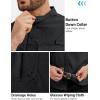 image:imageTACVASEN Mens Fishing Shirt with Pockets UPF50 Quick Dry Breathable Short Sleeve Button Down Sun Shirt for Work TacticalBlack