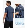 image:imageTACVASEN Mens Fishing Shirt with Pockets UPF50 Quick Dry Breathable Short Sleeve Button Down Sun Shirt for Work TacticalCharblue