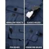image:imageTACVASEN Mens Fishing Shirt with Pockets UPF50 Quick Dry Breathable Short Sleeve Button Down Sun Shirt for Work TacticalCharblue
