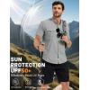 image:imageTACVASEN Mens Fishing Shirt with Pockets UPF50 Quick Dry Breathable Short Sleeve Button Down Sun Shirt for Work TacticalLightgrey