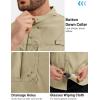 image:imageTACVASEN Mens Fishing Shirt with Pockets UPF50 Quick Dry Breathable Short Sleeve Button Down Sun Shirt for Work TacticalLkhaki
