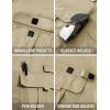 image:imageTACVASEN Mens Fishing Shirt with Pockets UPF50 Quick Dry Breathable Short Sleeve Button Down Sun Shirt for Work TacticalLkhaki