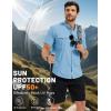 image:imageTACVASEN Mens Fishing Shirt with Pockets UPF50 Quick Dry Breathable Short Sleeve Button Down Sun Shirt for Work TacticalLsblue