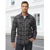 image:imageTACVASEN Mens Flannel Shirts Lightweight Cotton Button Down Long Sleeve Shirt Casual Plaid Pocket Shirts OutdoorBlack Grey