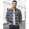 image:imageTACVASEN Mens Flannel Shirts Lightweight Cotton Button Down Long Sleeve Shirt Casual Plaid Pocket Shirts OutdoorNavy
