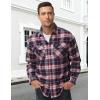 image:imageTACVASEN Mens Flannel Shirts Lightweight Cotton Button Down Long Sleeve Shirt Casual Plaid Pocket Shirts OutdoorRed White