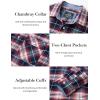 image:imageTACVASEN Mens Flannel Shirts Lightweight Cotton Button Down Long Sleeve Shirt Casual Plaid Pocket Shirts OutdoorRed White