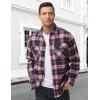 image:imageTACVASEN Mens Flannel Shirts Lightweight Cotton Button Down Long Sleeve Shirt Casual Plaid Pocket Shirts OutdoorRed White