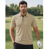 image:imageTACVASEN Mens Golf Shirts Dry Fit Polo Short Sleeve Moisture Wicking Performance Collared Shirt for Work Casual AthleticKhaki