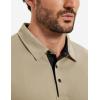 image:imageTACVASEN Mens Golf Shirts Dry Fit Polo Short Sleeve Moisture Wicking Performance Collared Shirt for Work Casual AthleticKhaki