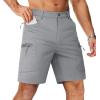 image:imageTACVASEN Mens Hiking Cargo Shorts 10 Quick Dry Lightweight Casual Summer Outdoor Golf Shorts with 5 Zipper Pockets03 Light Grey