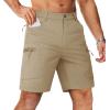 image:imageTACVASEN Mens Hiking Cargo Shorts 10 Quick Dry Lightweight Casual Summer Outdoor Golf Shorts with 5 Zipper Pockets04 Khaki
