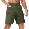 image:imageTACVASEN Mens Hiking Cargo Shorts 10 Quick Dry Lightweight Casual Summer Outdoor Golf Shorts with 5 Zipper Pockets06 Army Green