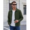 image:imageTACVASEN Mens Lightweight Jackets Full Zip Laydown Collar Windbreaker Jacket Casual Golf Light Coat with PocketsArmy Green