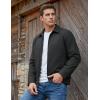 image:imageTACVASEN Mens Lightweight Jackets Full Zip Laydown Collar Windbreaker Jacket Casual Golf Light Coat with PocketsDark Grey