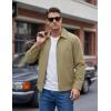 image:imageTACVASEN Mens Lightweight Jackets Full Zip Laydown Collar Windbreaker Jacket Casual Golf Light Coat with PocketsKhaki