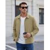 image:imageTACVASEN Mens Lightweight Jackets Full Zip Laydown Collar Windbreaker Jacket Casual Golf Light Coat with PocketsKhaki
