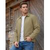 image:imageTACVASEN Mens Lightweight Jackets Full Zip Laydown Collar Windbreaker Jacket Casual Golf Light Coat with PocketsKhaki