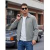 image:imageTACVASEN Mens Lightweight Jackets Full Zip Laydown Collar Windbreaker Jacket Casual Golf Light Coat with PocketsLight Grey