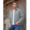 image:imageTACVASEN Mens Lightweight Jackets Full Zip Laydown Collar Windbreaker Jacket Casual Golf Light Coat with PocketsLight Grey