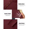image:imageTACVASEN Mens Long Sleeve Henley Shirts 3Button Moisture Wicking Tee Solid Color Soft Basic Casual Tshirt04 Wine Red