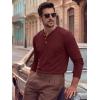 image:imageTACVASEN Mens Long Sleeve Henley Shirts 3Button Moisture Wicking Tee Solid Color Soft Basic Casual Tshirt04 Wine Red