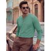 image:imageTACVASEN Mens Long Sleeve Henley Shirts 3Button Moisture Wicking Tee Solid Color Soft Basic Casual Tshirt05 Grey Green