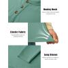 image:imageTACVASEN Mens Long Sleeve Henley Shirts 3Button Moisture Wicking Tee Solid Color Soft Basic Casual Tshirt05 Grey Green