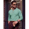 image:imageTACVASEN Mens Long Sleeve Henley Shirts 3Button Moisture Wicking Tee Solid Color Soft Basic Casual Tshirt05 Grey Green