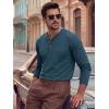image:imageTACVASEN Mens Long Sleeve Henley Shirts 3Button Moisture Wicking Tee Solid Color Soft Basic Casual Tshirt06 Denim Blue