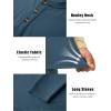image:imageTACVASEN Mens Long Sleeve Henley Shirts 3Button Moisture Wicking Tee Solid Color Soft Basic Casual Tshirt06 Denim Blue