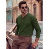 image:imageTACVASEN Mens Long Sleeve Henley Shirts 3Button Moisture Wicking Tee Solid Color Soft Basic Casual Tshirt07 Army Green