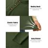 image:imageTACVASEN Mens Long Sleeve Henley Shirts 3Button Moisture Wicking Tee Solid Color Soft Basic Casual Tshirt07 Army Green