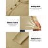 image:imageTACVASEN Mens Long Sleeve Henley Shirts 3Button Moisture Wicking Tee Solid Color Soft Basic Casual Tshirt09 Khaki