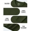 image:imageTACVASEN Mens Long Sleeve TShirts Casual Crewneck Pocket Tshirt Moisture Wicking Soft Plain Basic Classic Pullover TeeArmy Green