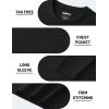 image:imageTACVASEN Mens Long Sleeve TShirts Casual Crewneck Pocket Tshirt Moisture Wicking Soft Plain Basic Classic Pullover TeeBlack