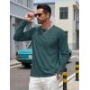 image:imageTACVASEN Mens Long Sleeve TShirts Casual Crewneck Pocket Tshirt Moisture Wicking Soft Plain Basic Classic Pullover TeeDark Teal