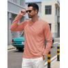 image:imageTACVASEN Mens Long Sleeve TShirts Casual Crewneck Pocket Tshirt Moisture Wicking Soft Plain Basic Classic Pullover TeeGray Pink