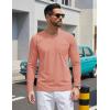 image:imageTACVASEN Mens Long Sleeve TShirts Casual Crewneck Pocket Tshirt Moisture Wicking Soft Plain Basic Classic Pullover TeeGray Pink