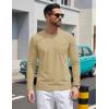 image:imageTACVASEN Mens Long Sleeve TShirts Casual Crewneck Pocket Tshirt Moisture Wicking Soft Plain Basic Classic Pullover TeeKhaki