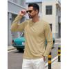 image:imageTACVASEN Mens Long Sleeve TShirts Casual Crewneck Pocket Tshirt Moisture Wicking Soft Plain Basic Classic Pullover TeeKhaki