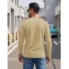 image:imageTACVASEN Mens Long Sleeve TShirts Casual Crewneck Pocket Tshirt Moisture Wicking Soft Plain Basic Classic Pullover TeeKhaki