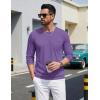 image:imageTACVASEN Mens Long Sleeve TShirts Casual Crewneck Pocket Tshirt Moisture Wicking Soft Plain Basic Classic Pullover TeeLight Purple