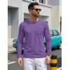 image:imageTACVASEN Mens Long Sleeve TShirts Casual Crewneck Pocket Tshirt Moisture Wicking Soft Plain Basic Classic Pullover TeeLight Purple